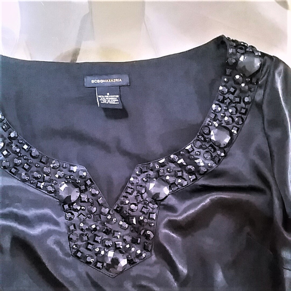 BCBGMaxAzria Silky Soft Black Cover Up or Top, szS - Picture 3 of 6